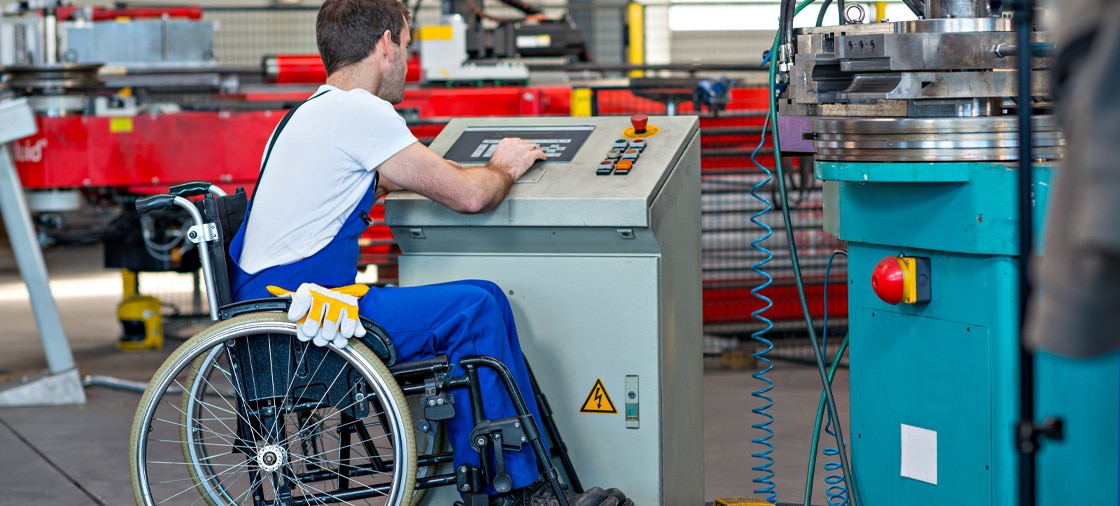 a disabled person at work