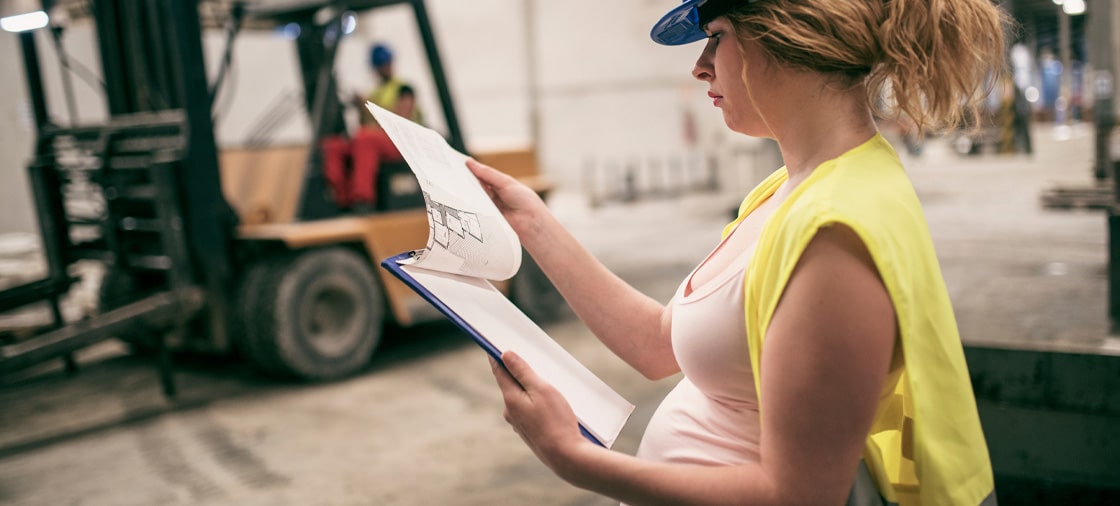 pregnant woman in construction job