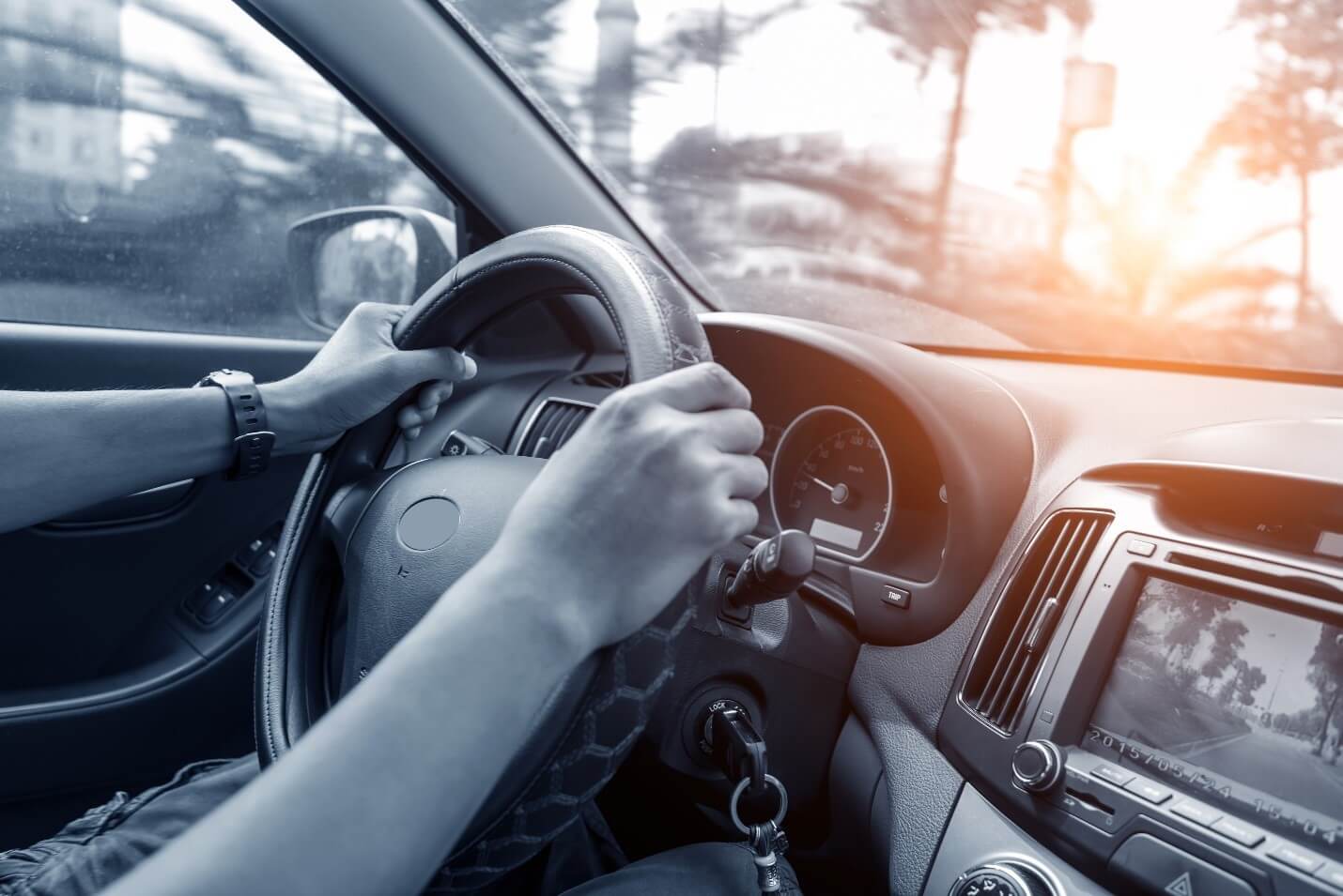 Girl zonked out on the whacky tobacco marijuana is high as balls and driving a car