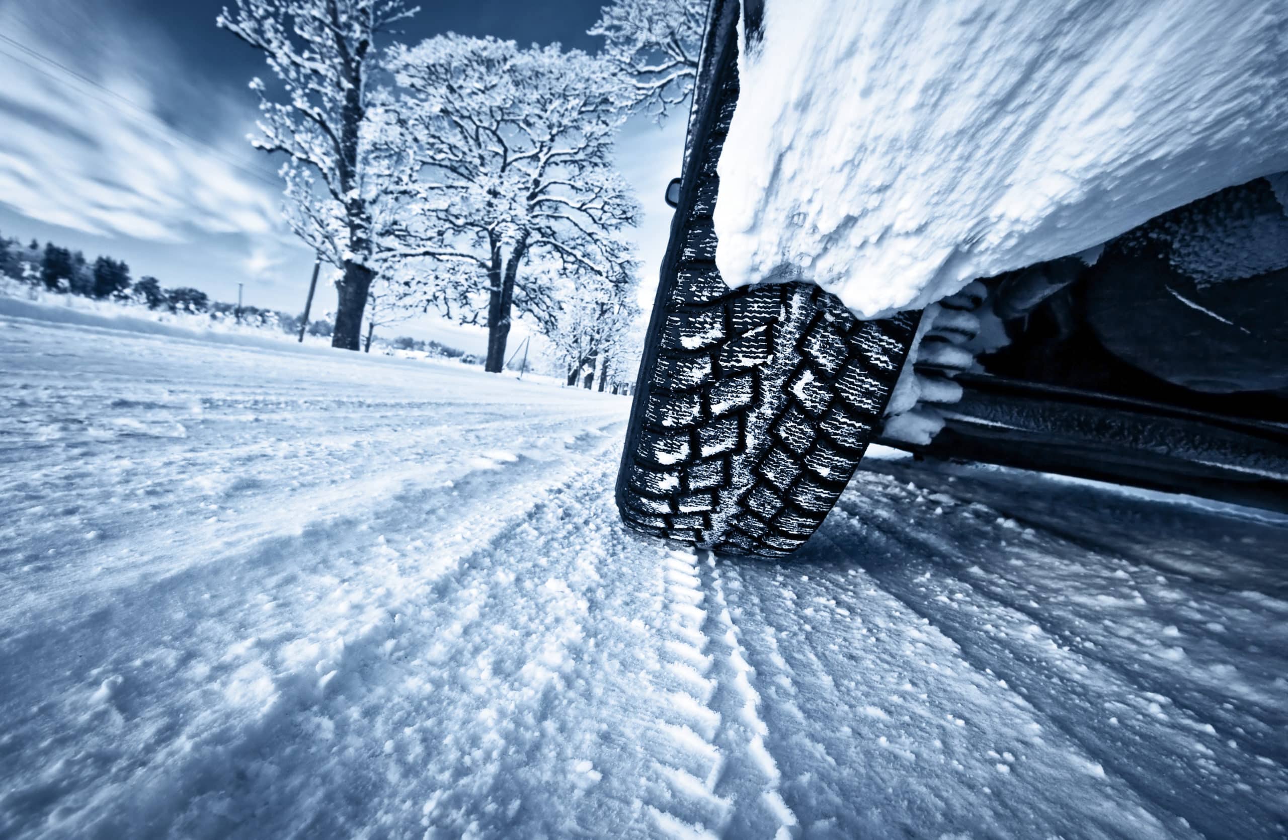 winter driving on snow