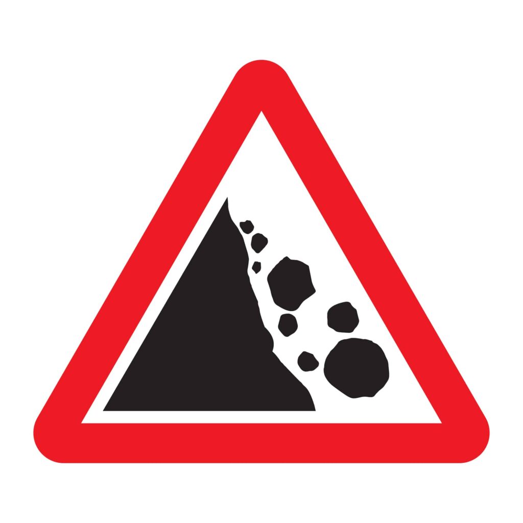 A falling debris safety sign.