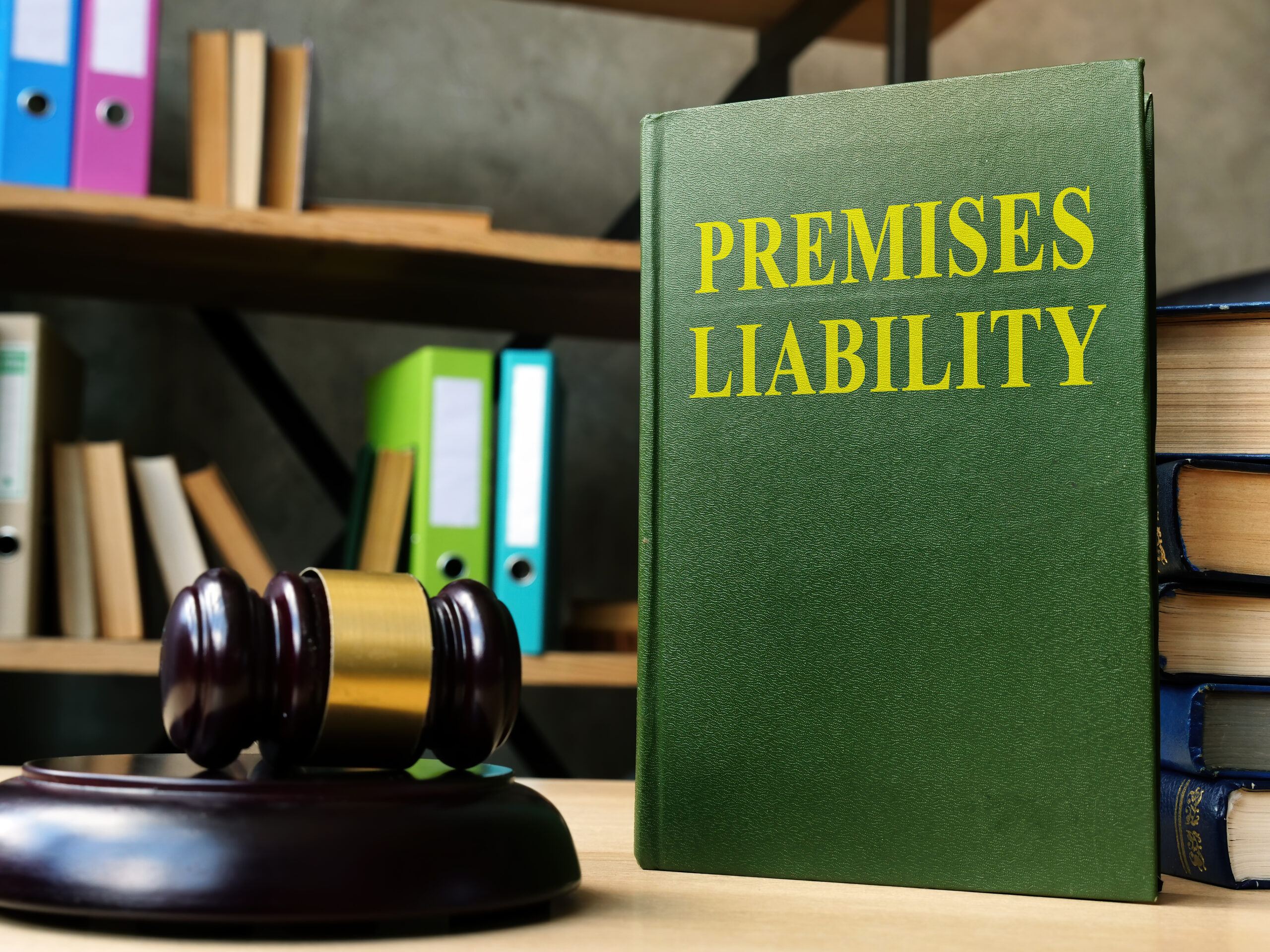 picture of a book saying "premises liability." 