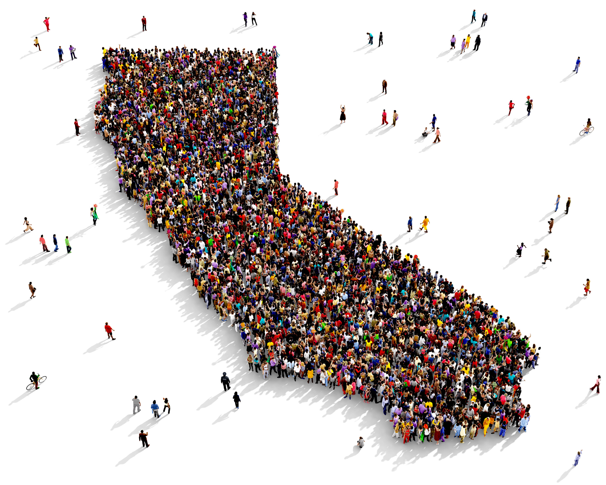 photo of California made of people
