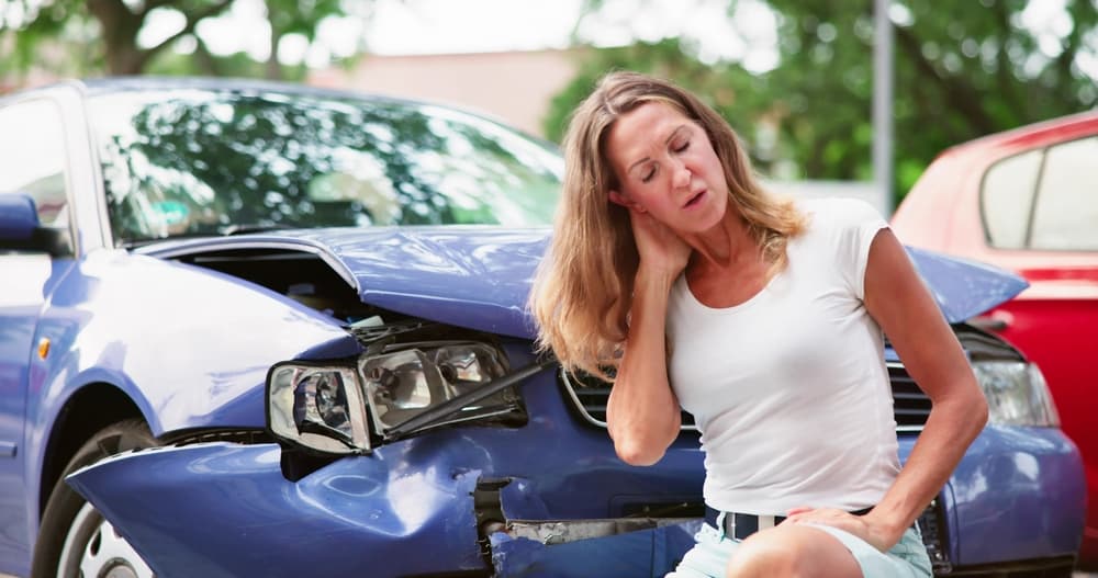Women Suffering From Car Injury Whiplash. Pain After Auto Accident